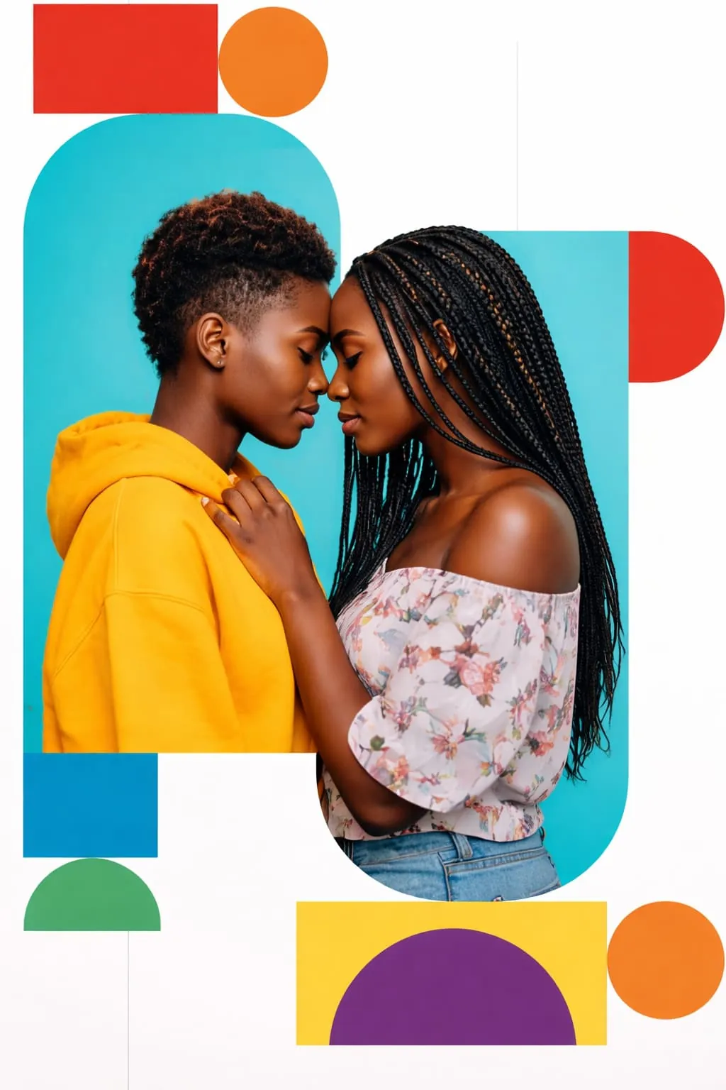 Two queer women sharing a warm, intimate moment